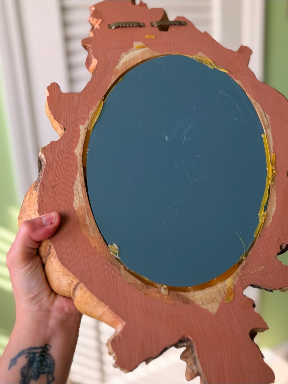 Ornate Oak Leaf Bohemain Face Whimsy Vintage Wall Mirror - Picture 6 of 9